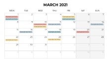 Calendars 2021 Monthly Monday March