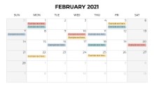 Calendars 2021 Monthly Sunday February