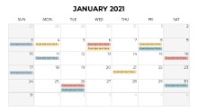 Calendars 2021 Monthly Sunday January