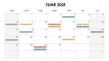 Calendars 2021 Monthly Sunday June