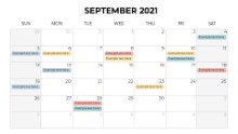 Calendars 2021 Monthly Sunday September