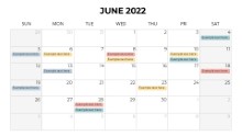 Calendars 2022 Monthly Sunday June