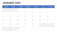 Desk Calendar 2019 01 January