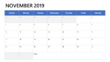 Desk Calendar 2019 11 November