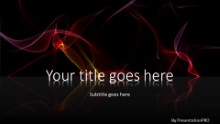 Red Waves Widescreen PPT PowerPoint Template Background