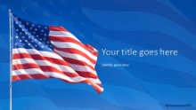 PowerPoint Templates - USA Flag Waving Widescreen