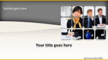 PowerPoint Templates - Asian Business Woman Widescreen