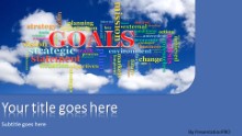 PowerPoint Templates - Goals Tag Cloud Blue Widescreen