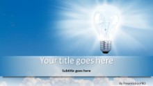 PowerPoint Templates - Light Bulb In Clouds Widescreen