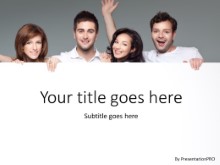 PowerPoint Templates - People Holding Banner