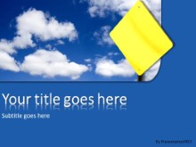 PowerPoint Templates - Blank Caution In Clouds