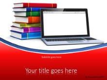 PowerPoint Templates - Blank Laptop And Books Red