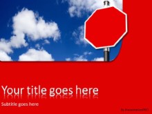 PowerPoint Templates - Blank Stop In Clouds