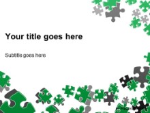 PowerPoint Templates - Puzzle Scatter Green