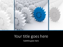 PowerPoint Templates - Rolling Cogs Blue