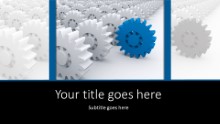 PowerPoint Templates - Rolling Cogs Blue Widescreen