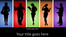PowerPoint Templates - Silhouettes In Colors Widescreen