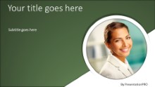 PowerPoint Templates - Successful Female Green Widescreen