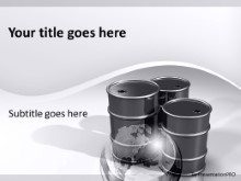 Crude Oil Barrels Silver PPT PowerPoint Template Background