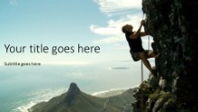 The Rock Climber Widescreen PPT PowerPoint Template Background