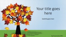 Colorful Autum Leaves Widescreen PPT PowerPoint Template Background
