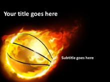 Flaming Basketball PPT PowerPoint Template Background