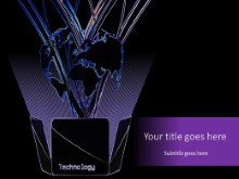 Neon Technology World PPT PowerPoint Template Background