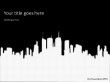 City Silhouette White PPT PowerPoint Template Background