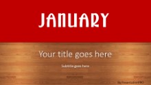January Red Widescreen PPT PowerPoint Template Background