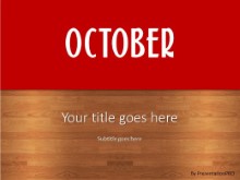October Red PPT PowerPoint Template Background