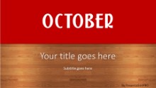 October Red Widescreen PPT PowerPoint Template Background