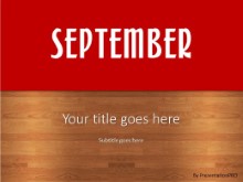 September Red PPT PowerPoint Template Background