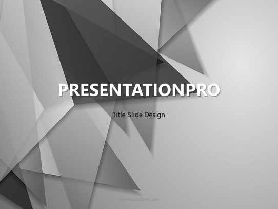 Abstract Triangles Gray PowerPoint Template title slide design