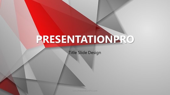Abstract Triangles Red Widescreen PowerPoint Template title slide design