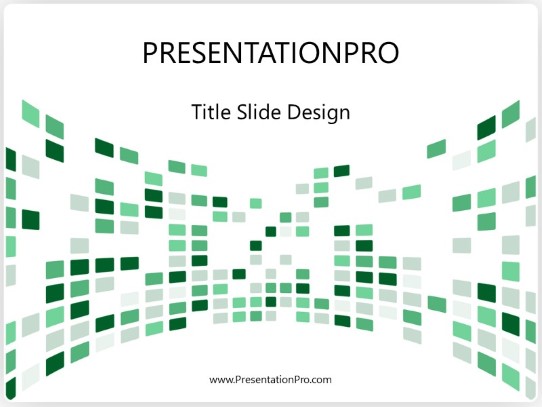 Checkerboard Green PowerPoint Template title slide design