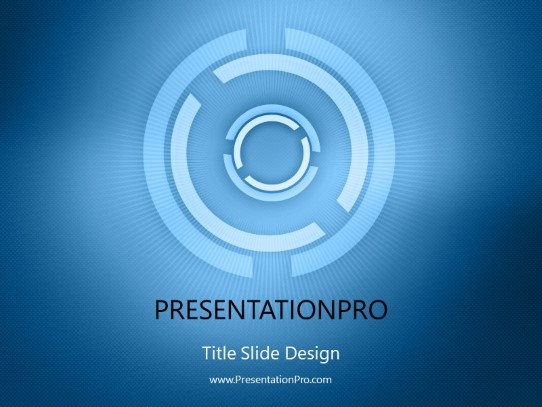 Circled Out Blue PowerPoint Template title slide design