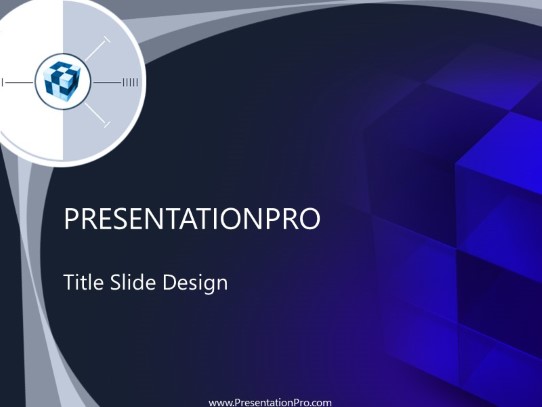 Cubie Blue PowerPoint Template title slide design