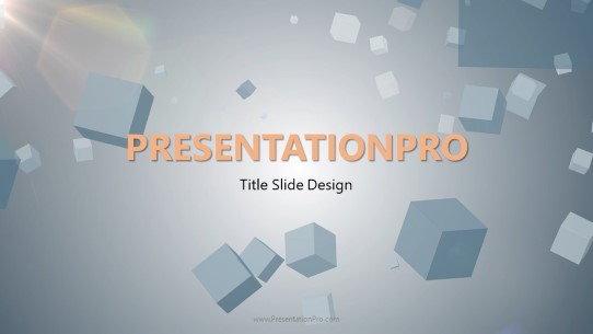 Falling Cubes Widescreen PowerPoint Template title slide design