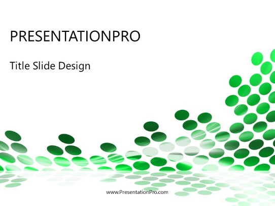 Flowing Circles Green PowerPoint Template title slide design