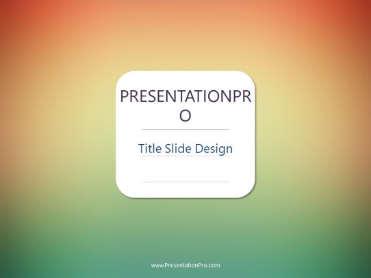 Gradient Blur 3 PowerPoint Template title slide design