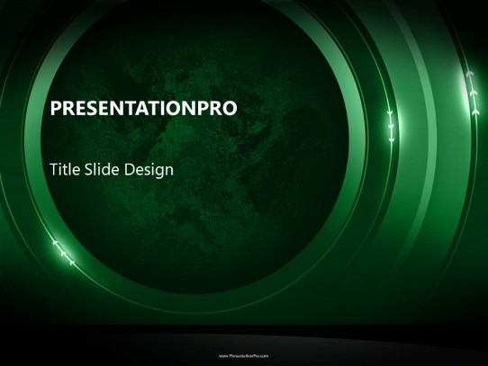 Liquid Techno Green PowerPoint Template title slide design