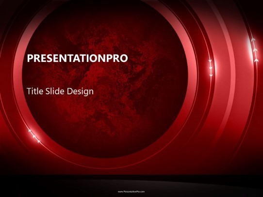 Liquid Techno Red PowerPoint Template title slide design