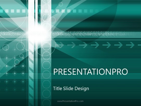 Moving Forward Teal PowerPoint Template title slide design