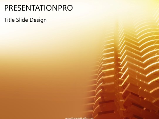 Skyscraper Orange PowerPoint Template title slide design