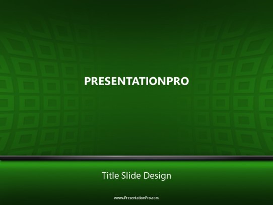 Square Warp Green PowerPoint Template title slide design