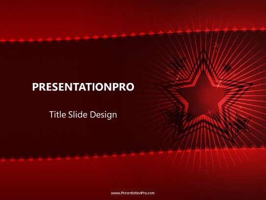 Starfield Red PowerPoint Template title slide design