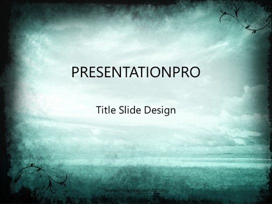 Textural Sky Teal PowerPoint Template title slide design