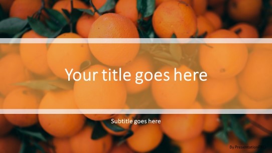 Orange Tree Widescreen PowerPoint Template title slide design