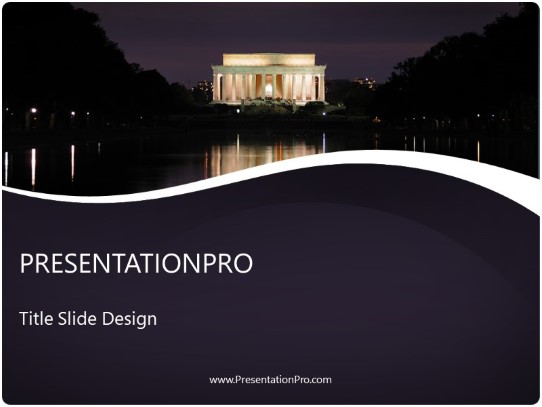 Lincoln Monument PowerPoint Template title slide design
