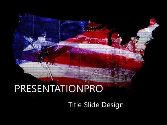 Usa 1 PowerPoint Template title slide design